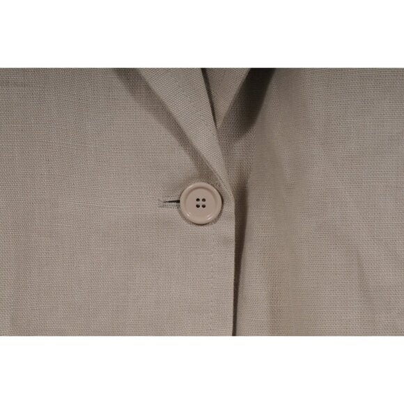 S Max Mara Womens Socrate Blazer US 10 IT 44 Beige Linen Two Button Blazer Coat - Picture 3 of 9